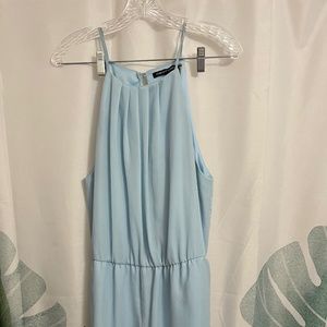 Foreign Exchange Light Blue Open Back Romper